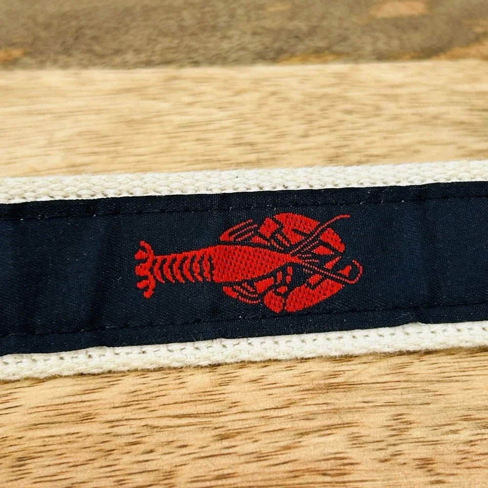 Chatham Cape Cod Lobster Belt Canvas Leather Nautical Prep Men's Large